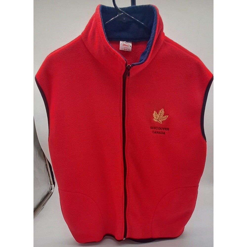 Vintage Everest Fleece Full-Zip Vest Men's Medium Vancouver Canada Souvenir 90's